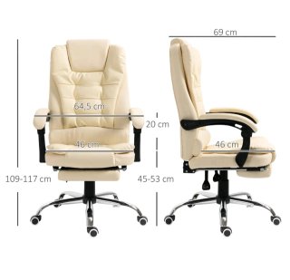 Silla de Oficina Ejecutiva Giratoria Beige