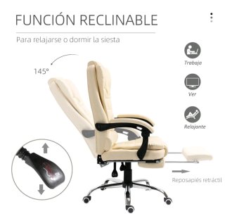 Silla de Oficina Ejecutiva Giratoria Beige