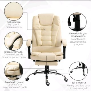Silla de Oficina Ejecutiva Giratoria Beige