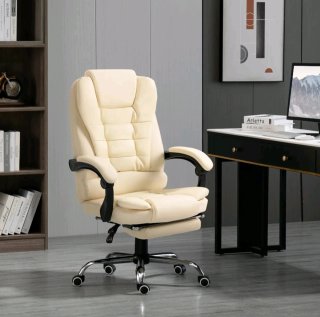 Silla de Oficina Ejecutiva Giratoria Beige