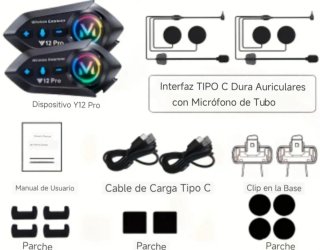2 Intercomunicadores Moto Y12Pro micro semirrígido