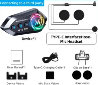 Intercomunicador Y12 Pro bluetooth (micro blando)