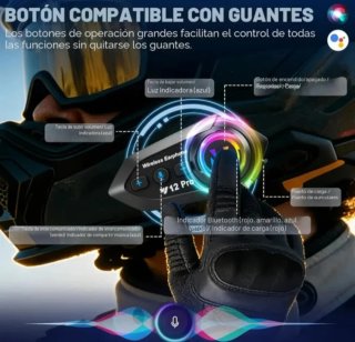 Intercomunicador Y12 Pro bluetooth (micro blando)