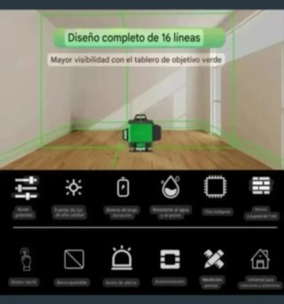 Nivel Láser 4D 16 Líneas Trípode Maletín