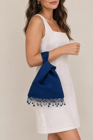 Bolso de Nudo Japonés Azul