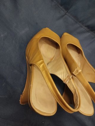 Zapatos de Tacón Cuña Dorados