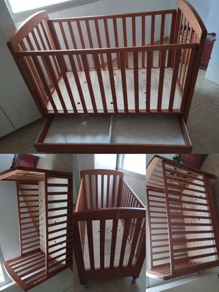 Cuna de madera con cajones