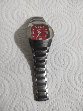 Reloj Lotus Rojo y Plateado