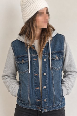 Cazadora vaquera con capucha, talla 36