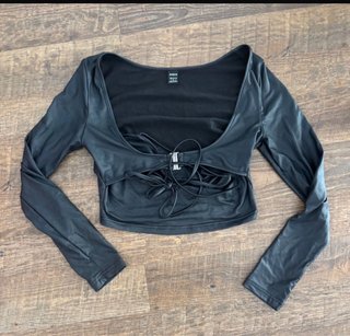 Top Manga Larga Negro Shein Talla S