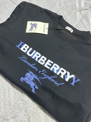 Sudadera Burberry Logo Azul y Blanco Talla L