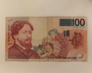 Billete de Belgica de 100 francos James Ensor