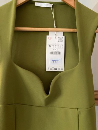 Vestido Zara Verde Oliva