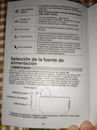 Manual de instrucciones fuente de agua