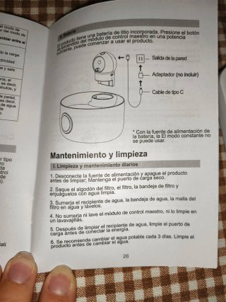 Manual de instrucciones fuente de agua