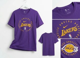 Camiseta Lakers Nike Morada Talla M