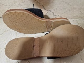 Sandalias pala con flecos de piel