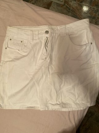 Falda corta vaquera blanca