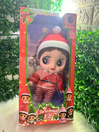 Muñeca Elfa Navideña con Música