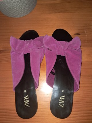 Sandalias Zara Púrpura Talla 38