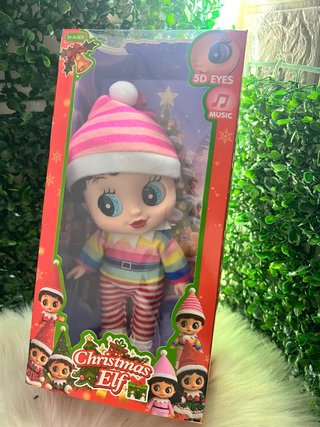 Muñeca Elfa Navideña con Música