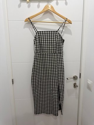 Vestido Zara cuadros blanco y negro