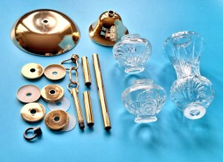 Columna, fuste para lámpara Techo Cristal Vintage