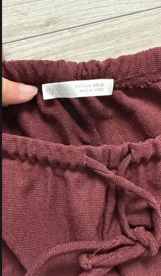 Pantalón Zara Burdeos Talla S Nuevo