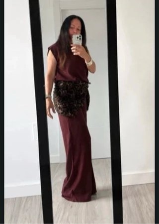 Pantalón Zara Burdeos Talla S Nuevo