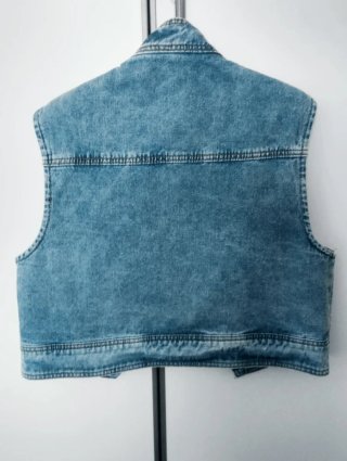 Gilet in denim con strass