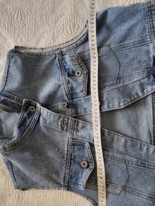 Gilet in denim con strass