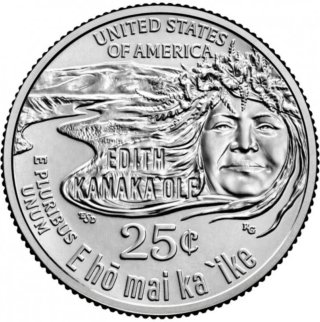 Moneda 1/4 Dólar Edith Kanakaʻole