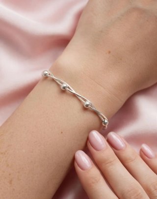 Pulsera de Acero Inoxidable Baño Plata