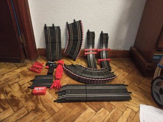 Piezas Pistas Scalextric 37 elementos + 2 coches