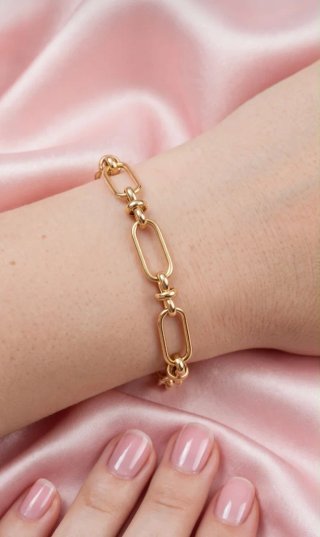 Pulsera de Acero Inoxidable Baño 14k