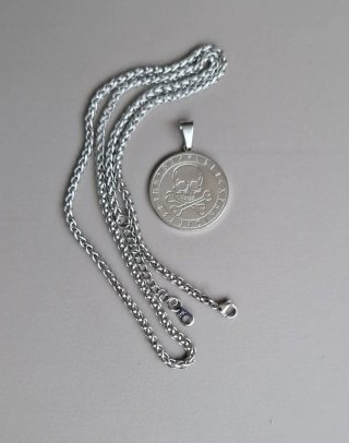 Cadena y Colgante Calavera Plata