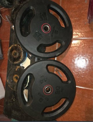 2 discos de Domyos de 20 kg 28 mm