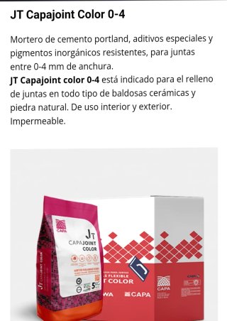 Mortero para Juntas Capajoint Blanco