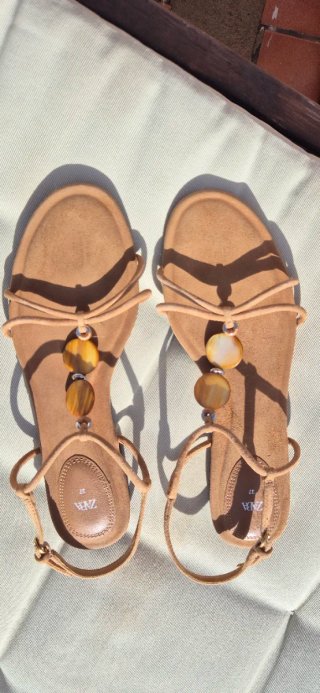 Sandalias Zara Beige