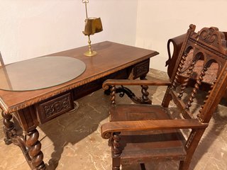 Conjunto Escritorio Antiguo de Madera