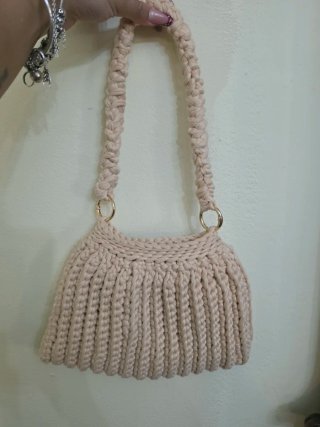 Borsetta uncinetto beige