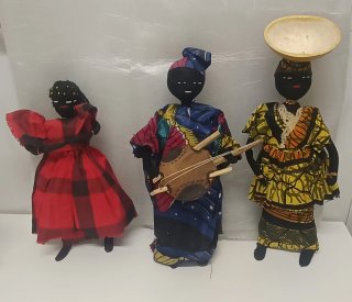 Set di 3 Bambole di Stoffa Artigianali del Senegal