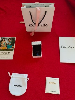 Anillo Pandora original Lazo Rosa Brillante