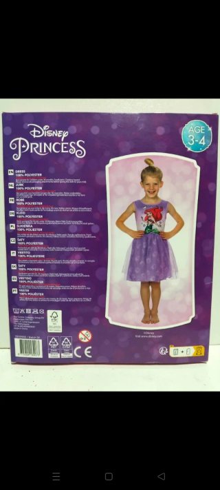 Disfraz Disney Princess Ariel Talla 3-4