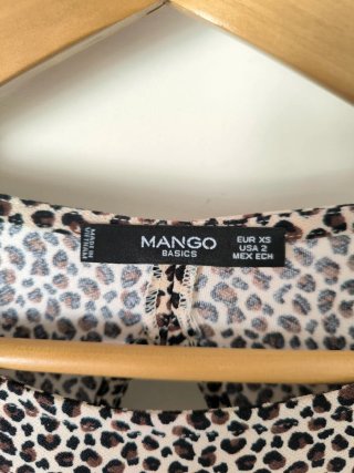 Vestido Mango Estampado Animal Print Talla XS