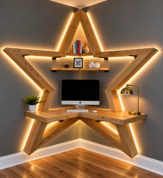 Escritorio Esquinero Estrella Madera
