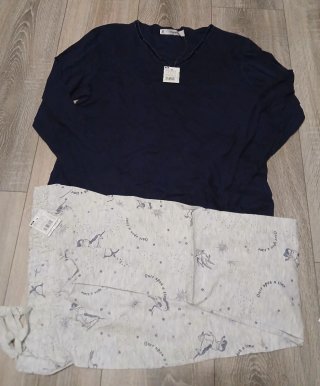 Pijama azul y gris con unicornios