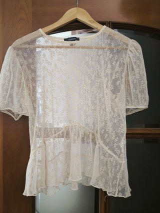 Blusa transparente encaje Primark Talla M