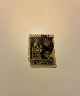5 Sellos 5 cts Ayuntamiento Barcelona 1940s