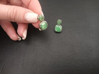 Pendientes ICE Esmeralda y Plata 925